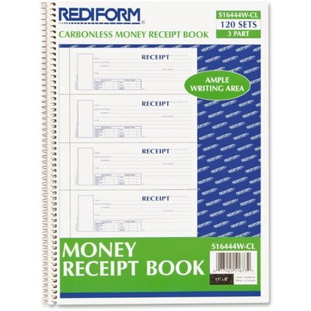 Rediform Book, Recpt, Money, 2-3/4X7 REDS16444WCL